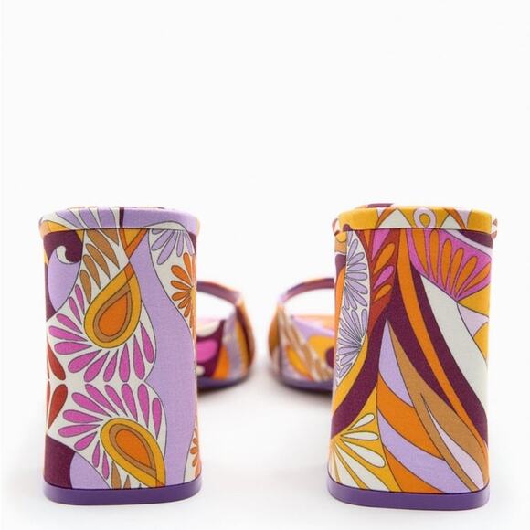 ZARA PRINTED HIGH HEEL SANDALS MULTI-COLOR - Picture 5 of 7